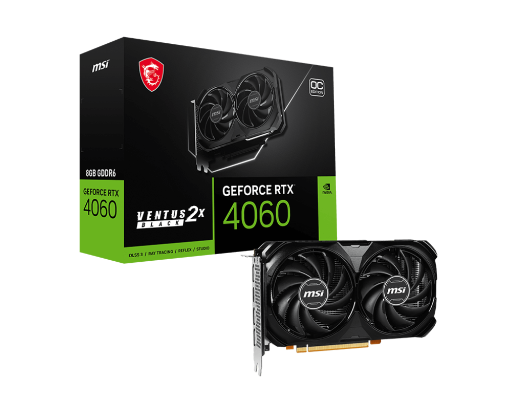 Carte Graphique MSI GeForce RTX 4060 Ventus 2X Black 8GB GDDR6 - OC Edition