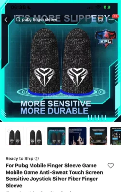 Gants de jeu mobiles anti-transpiration pour PUBG - Manches de doigts en fibre d'argent