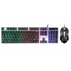 Kit Clavier Souris Gamer RGB LED - Clavier et Souris Filaires avec Rétroéclairage
