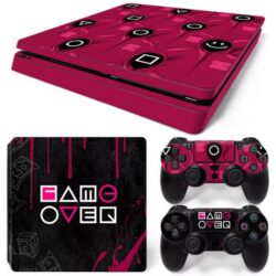 Skin PS4 Slim - Game Over Rose - Design Unique pour Console et Manettes