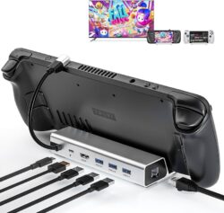 Station d'accueil multiport USB-C pour Steam Deck - Hub avec HDMI, Ethernet et USB 3.0