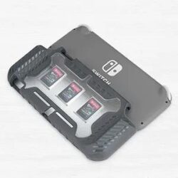 Coque de Protection Robuste pour Nintendo Switch - Gris Foncé avec Rangement Cartouches