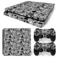 Skin PS4 - Design Graffiti Noir et Blanc - Console et Manettes